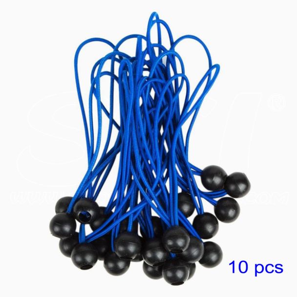 Elastici 10 pz con sfera Blu 300mm fissaggio tende teloni cartelli alta qualità