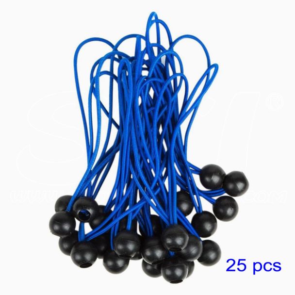 Elastici 25 pz con sfera Blu 300mm fissaggio tende teloni cartelli alta qualità