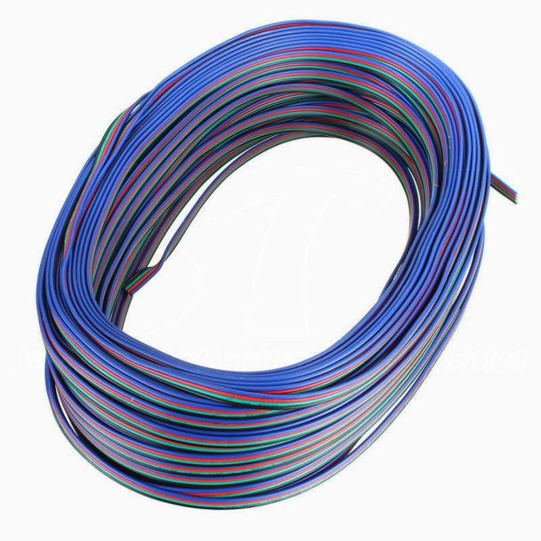 Cavo per Strisce 22AWG 4poli 3 Canali RGB V+RGB 0.325mmq 10 metri 4 conduttori