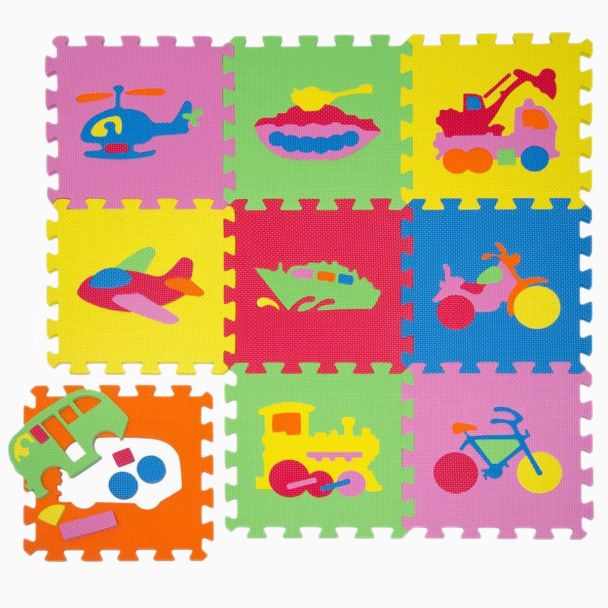 Tapete puzzle Eva forma Veículos mat crianças brincar conjuntos 30x30 um centímetro 9pcs TOP