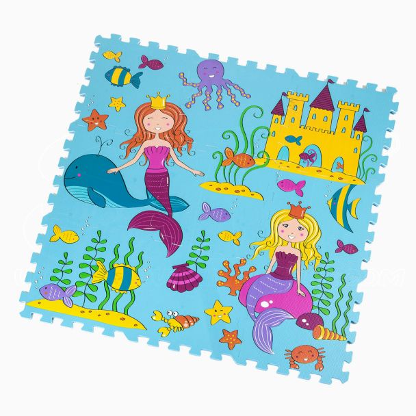Tappeto Puzzle Eva Sirena Tappetino Gioco bambini set 30x30 1cm 9pcs TOP 