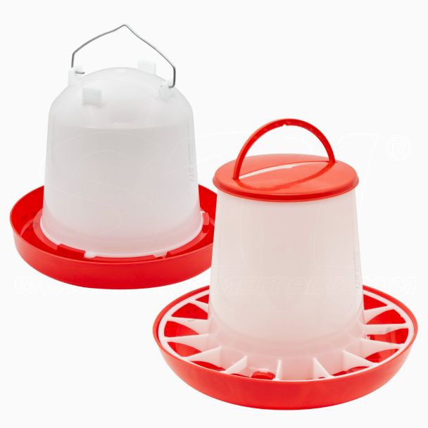 Set Mangiatoia 9kg + Abbeveratoio 10L kit distributore mangime acqua per polli pollame galline alta qualità