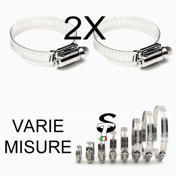 Fascette Stringitubo Inox 2 pezzi fascetta Acqua Gas Auto Moto misure 10-17mm Nr01