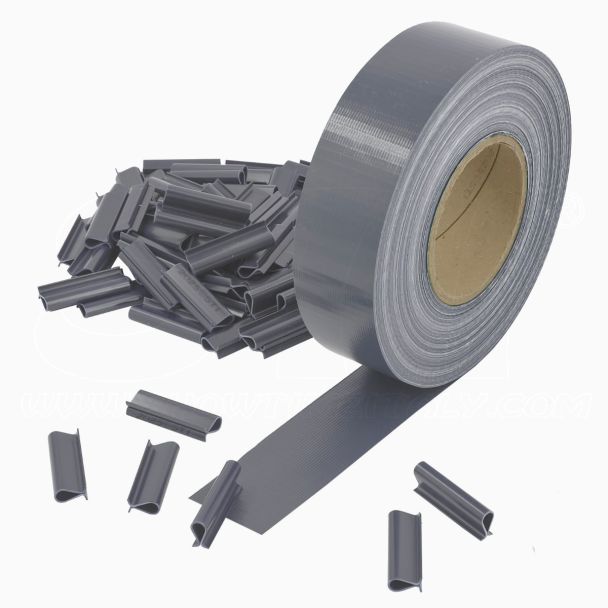 Fascia frangivista in PVC 4.6cm x 50mt Antracite +100clips rete recinzione oscurante privacy giardino UV resistant