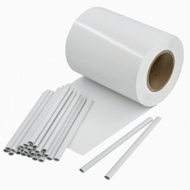 Fascia frangivista in PVC 19cm x 35mt Bianco +25clips  rete recinzione oscurante privacy giardino UV resistant