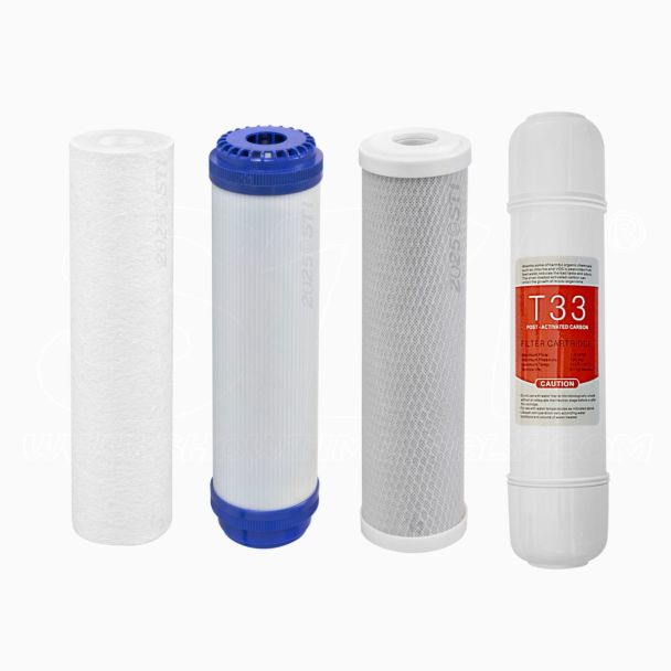 STI Set di 4 filtri di ricambio per osmosi inversa universale a 5 stadi standard da 10" compatibili WATER2BUY STIDROP CULLIWATER
