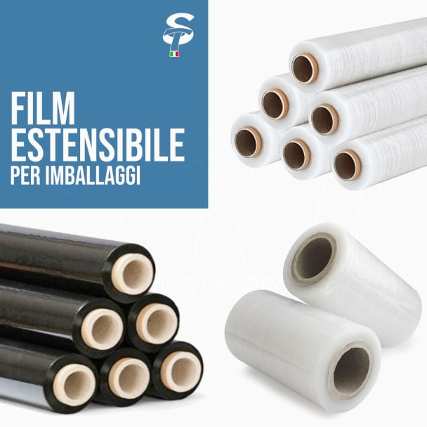 Film Estensibile varie misure e modelli per imballaggi Pallet Fasciatura