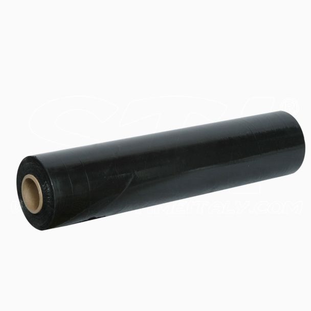 Film Estensibile Nero manuale pellicola 1 rotolo 2.2kg 500mm 30 my micron bobina fascia pallet STI