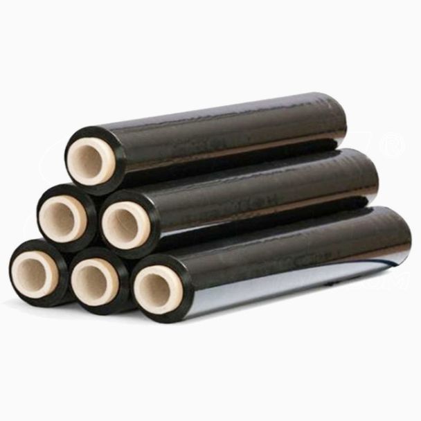Film Estensibile Nero manuale pellicola 6 rotolo 2.2kg 500mm 30 my micron bobina fascia pallet STI