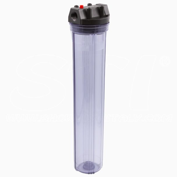 Portafiltro Acqua Singolo 20” 2.5” Trasparente 3/4” 