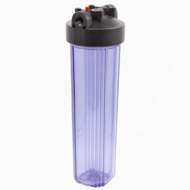 Portafiltro Acqua Singolo 20” 4.5” Jumbo Trasparente 3/4” 