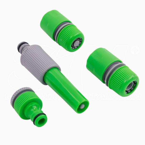 Kit Ugello + 3 Raccordi rapidi 1/2” Giardinaggio Acqua Giardino Portagomma Lancia Spruzzo