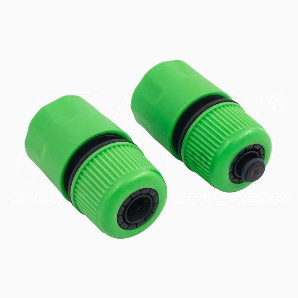 Coppia raccordi 1/2” innesto rapido aquastop + libero per tubo 12/15mm irrigazione giardinaggio