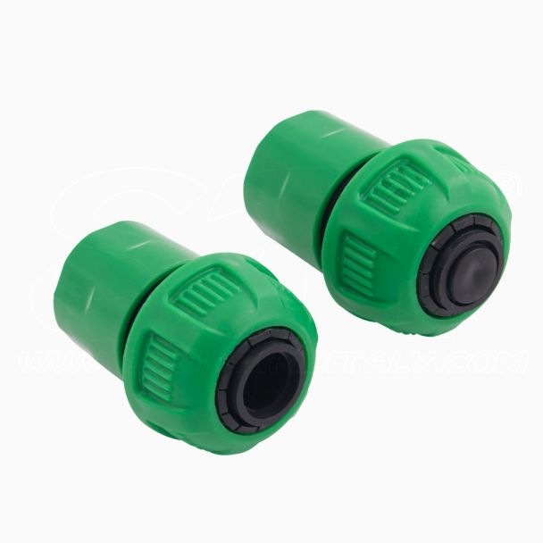 Coppia raccordi 3/4” innesto rapido aquastop+libero 19/25mm irrigazione giardinaggio