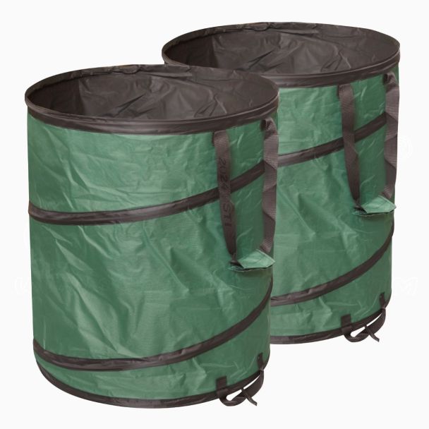 STI Kit 2 x 160 Lt Sacchi POPUP HQ Automatico Giardinaggio Rifiuti Giardino Professionale Antistrappo Con Manici Ripiegabile Oxford 600d