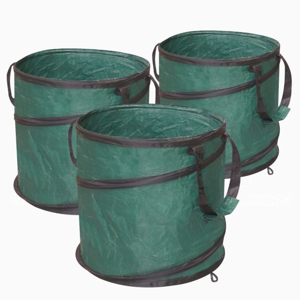 STI Kit 3 x 85 Lt pezzi sacco  POPUP Automatico Giardinaggio Rifiuti Giardino Professionale Antistrappo Con Manici Ripiegabile Polietilene 100gr/mq
