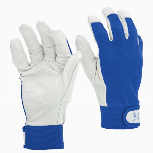 STI Guanti da lavoro in Pelle di Vitello e Cotone antinfortunistica meccanica giardino 10 XL 1 Paio