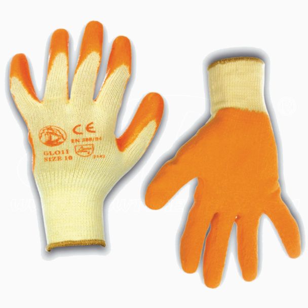 Guantes de trabajo recubierto de algodón 100% lavables de látex reutilizables varios tamaños