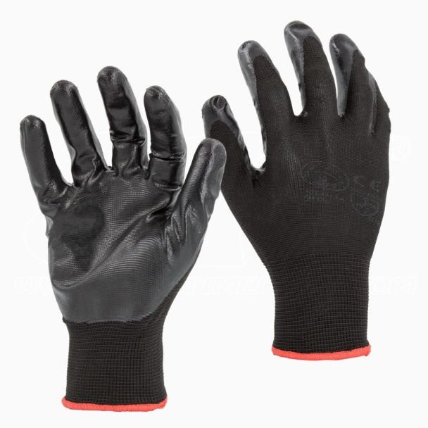 STI Guanti da lavoro Spalmati in Nitrile Nero 11 XXL 1 Paio