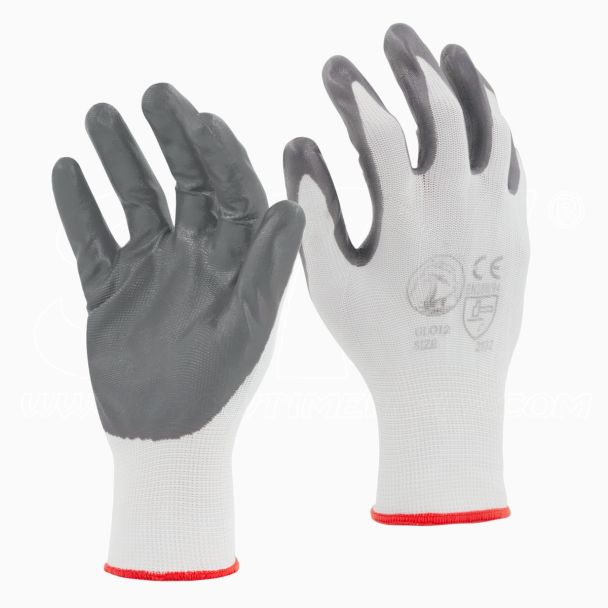 STI Guanti da lavoro Spalmati in Nitrile Bianco Grigio 11 XXL 1 Paio