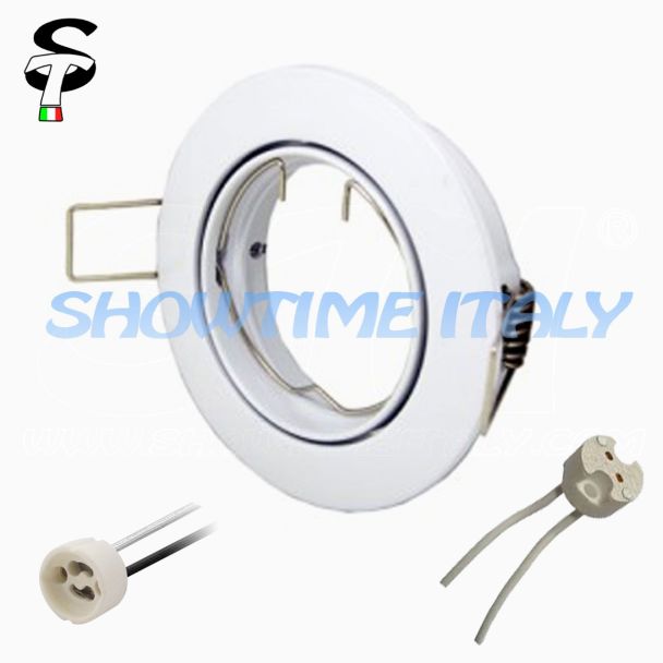 Portafaretto da incasso regolabile per lampadina spot led Bianco
