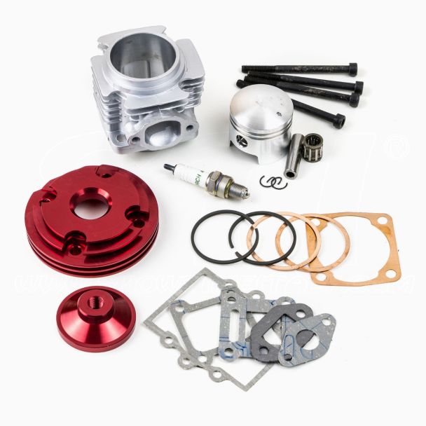 Kit Cilindro 50cc Testa CNC Scomposta per Minimoto Racing Completo ROSSO spinotto 12mm STI