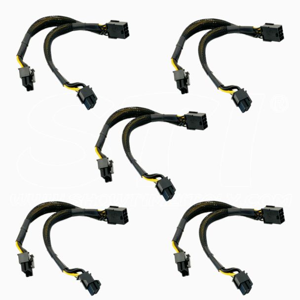 Kit 5 cavi 8 pin pcie → Doppio 6+2 pin 20cm Rinforzato Special