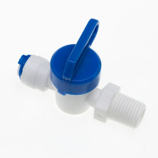 Válvula de bola de PVC recto en hilo de 1/4 "M - OUT Fast 1/4" F