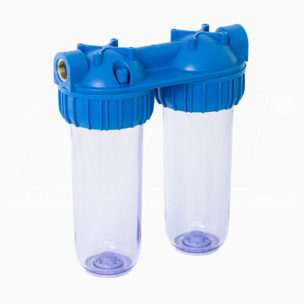 Portafiltro Acqua Doppio 10” 3/4” porta in Ottone