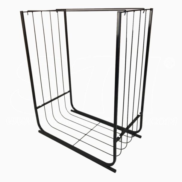 Portalegna in ferro rinforzato scaffale legna Camino 70x40x90 Deluxe tg. L