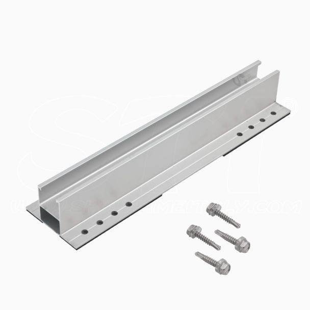 Profilo Alluminio 250mm per tetto lamiera grecata con viti e guarnizione epdm EOLO 2