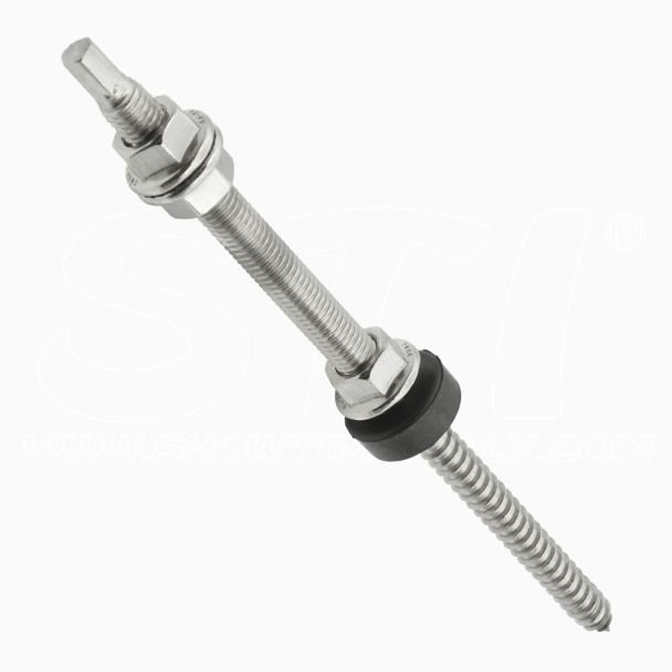 Vite a doppia filettatura Tirafondo M10x200 Inox A2 ancoraggio tetti legno coppi