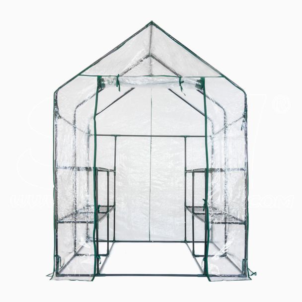 Serra 143x143x195 cm Casetta da giardino per coltivazione piante domestica metallo e PVC