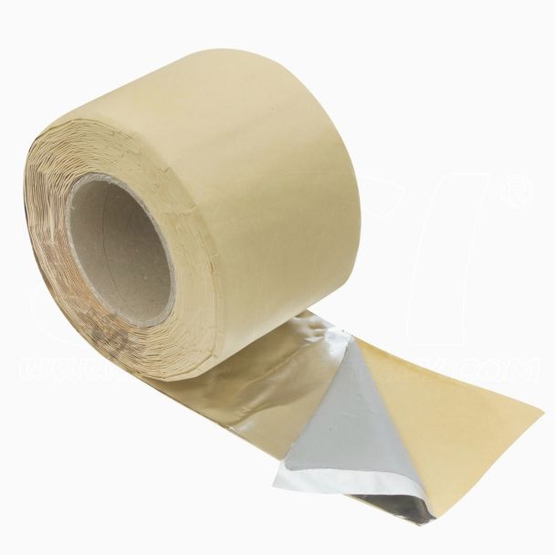 Nastro adesivo in gomma Butilica e Alluminio impermeabile e sigillante aria acqua 100mm x 10mt per riparare fessure perdite o chiudere linee giunti tetti, finestre tubi tettoie tubazioni STI