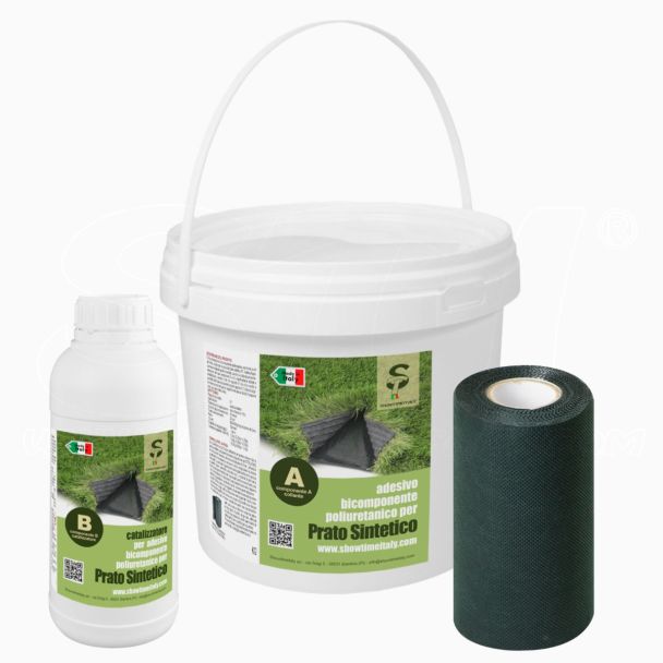 Banda di Giunzione + Colla Bicomponente per Prato Sintetico Banda 20cm x 10mt + 2,5kg colla STI