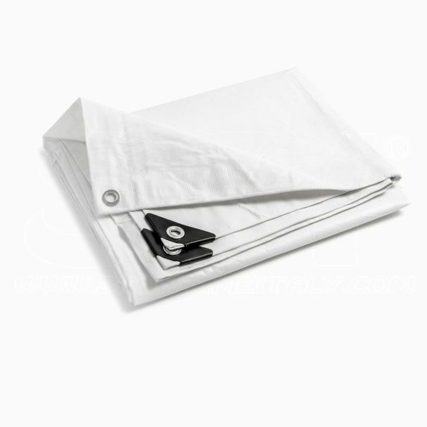 STI Telo PVC ULTRA 260gr occhiellato copertura impermeabile esterni Bianco 2,5X25m 