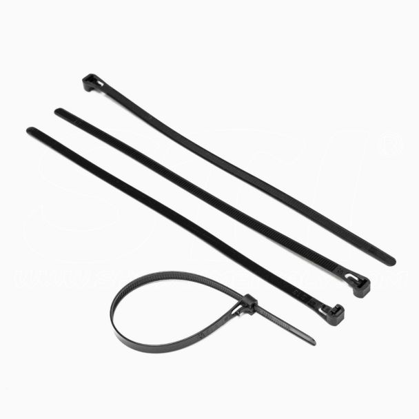 STI Fascette Nylon Riutilizzabili 100pz 250mm x 7.5mm Nere Cablaggio Stringicavo Fermacavo Giardino garage officina casa auto ufficio	
