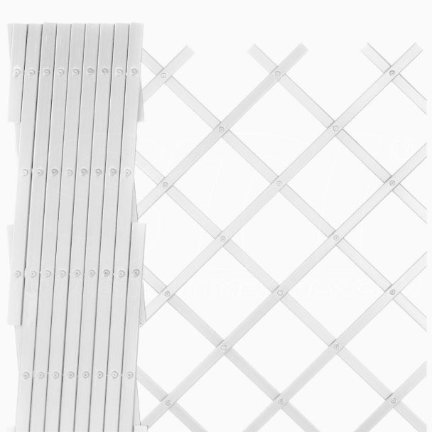 Traliccio in Plastica Bianco grigliato estensibile 100x200 cm per piante e fiori