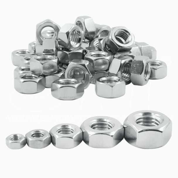 SET 100pz Dado acciaio inox A2 20xM5 20xM6 20xM8 20xM10 20xM12 