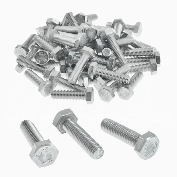 Vite a Testa Esagonale DIN 933 Acciaio Inox A2 M8x20 50 pezzi