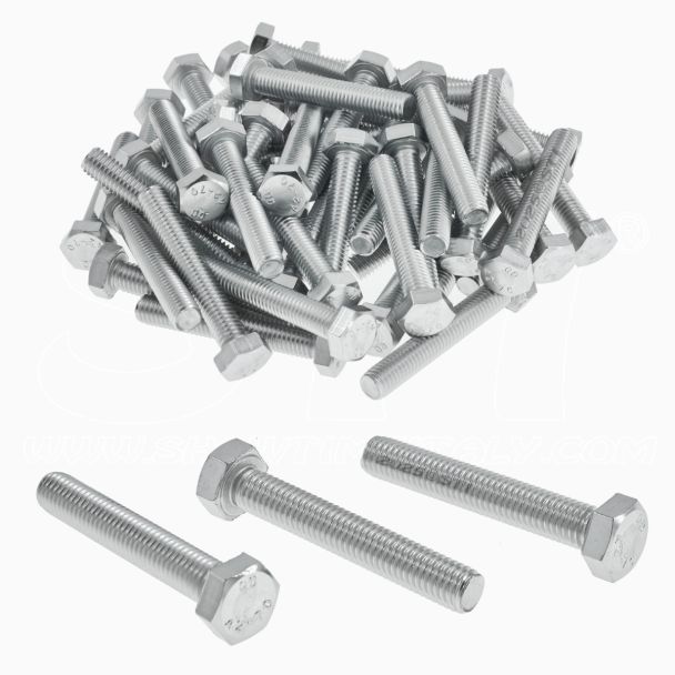 Vite a Testa Esagonale DIN 933 Acciaio Inox A2 M8x60 50 pezzi