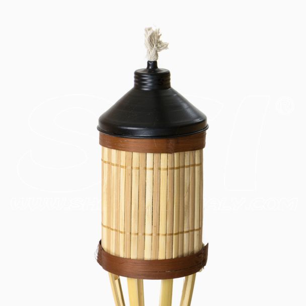 Torcia Deluxe Hawaii h.90cm Bamboo da giardino serbatoio metallo anti zanzare