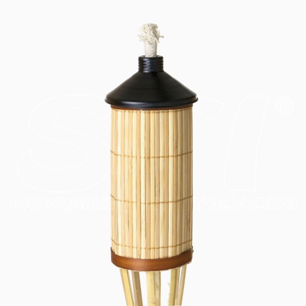 Torcia Deluxe Hawaii h.150cm Bamboo da giardino serbatoio metallo anti zanzare