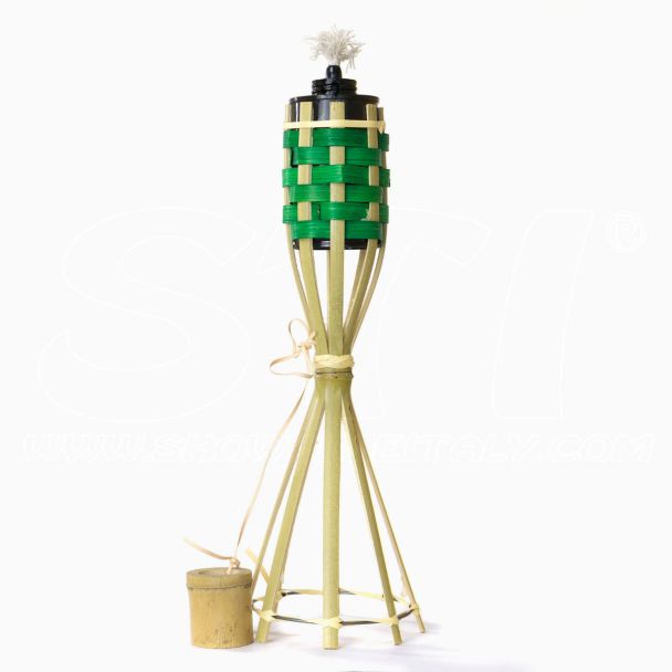 Torcia Bali h.35cm Bamboo da tavolo appoggio serbatoio metallo anti zanzare