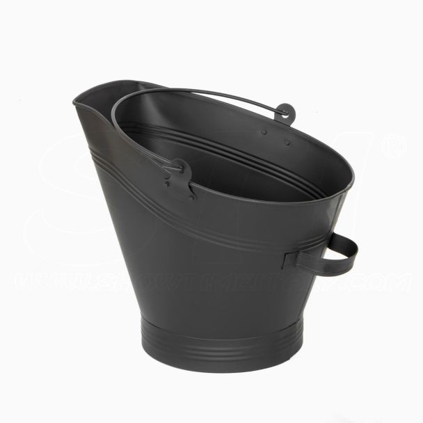 Cubo para llevar y recoger ceniza de chimenea horno de leña diam. 32cm alt. 29 cm STI