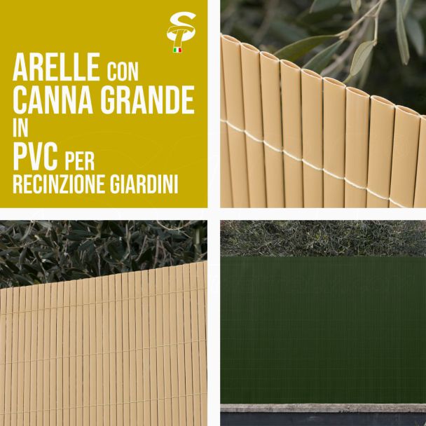 Cañizo Arella doble PVC cercas de jardín varios colores y medidas STI