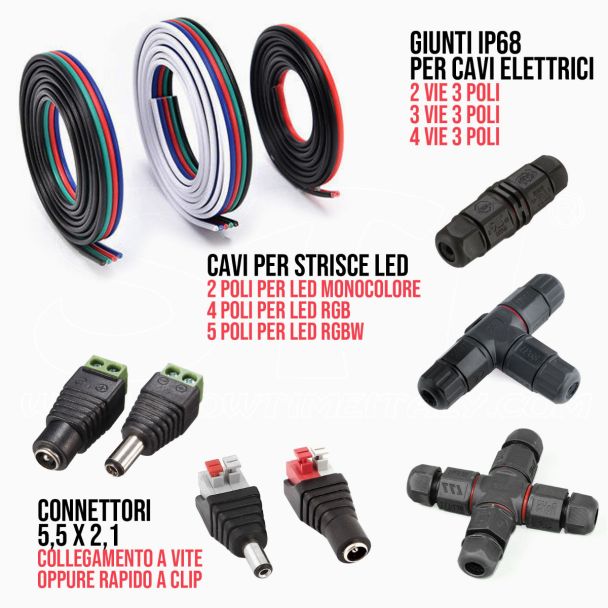 Conectores Empalmes Cables DC AC 12-24V 230V CCTV Cámaras DVR Tiras LED Arduino Raspberry