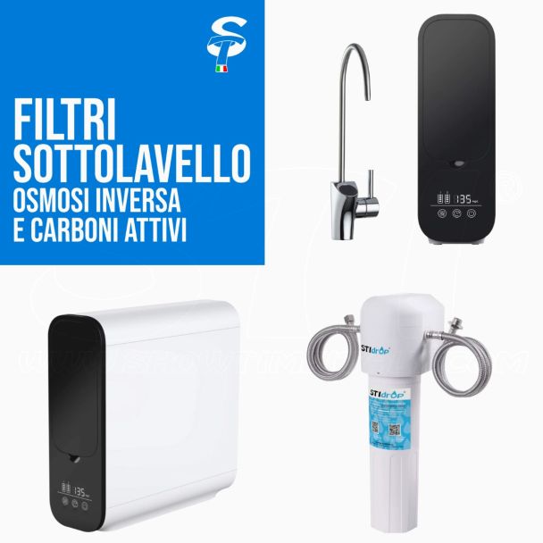 Sistemi di filtrazione Sottolavello ad Osmosi inversa e Carbone Varie tipologie 