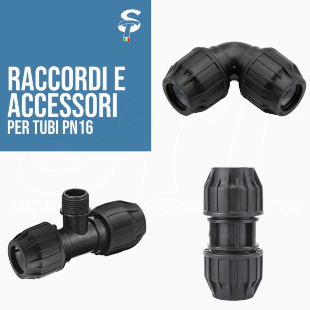 STI Connettori a Compressione PN16 da 20 25 32 per tubi fino a PE100