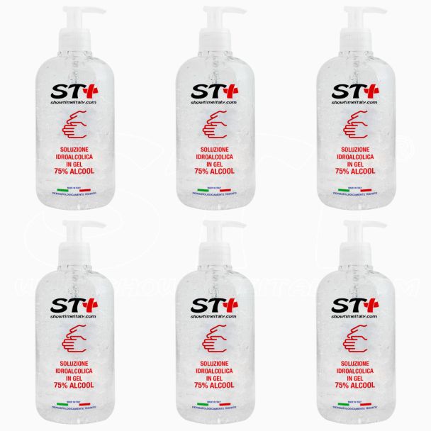 STI Gel Lavamanos Higienizante Sin Agua Stick paquete de 6 x 500ml alcohol 75% dispensador Elimina 99% a base alcohólica